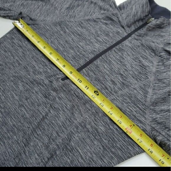 M SEMI-FITTED Half zip OLD NAVY TECH SHIRT GRAY PULLOVER POPOVER JACKET Medium - Picture 6 of 9